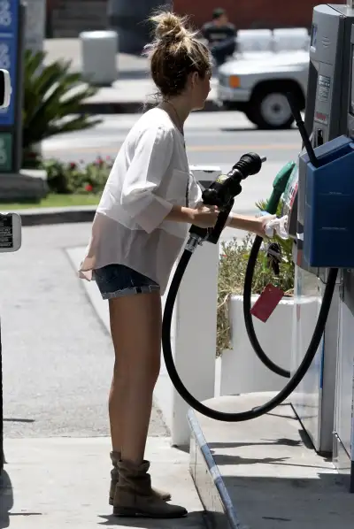 Ashley Tisdale's Hollywood Pit Stop: Casual Chic at the Gas Station