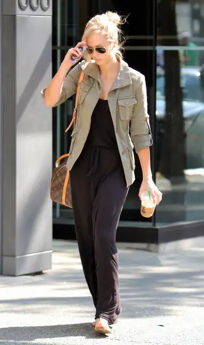Laura Vandervoort in Vancouver: A Stylish Walk in a Black Long Dress
